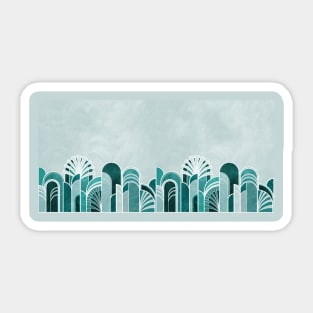 Blue Geometric Art Deco Print Sticker